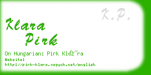 klara pirk business card